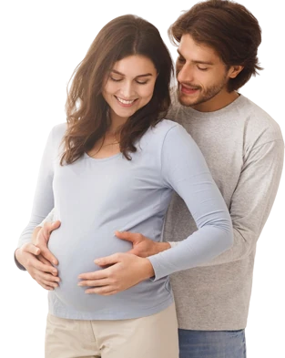 Prenatal genetic counselling session explaining genetic risks in pregnancy