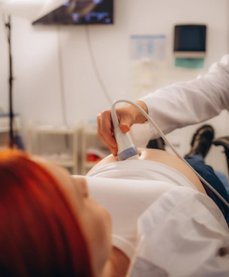 Prenatal diagnostic procedure amniocentesis to check fetal chromosomes